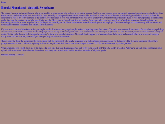 BooksRead/SputnikSweetheart screenshot