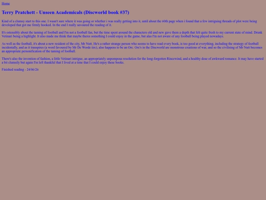 BooksRead/UnseenAcademicals screenshot