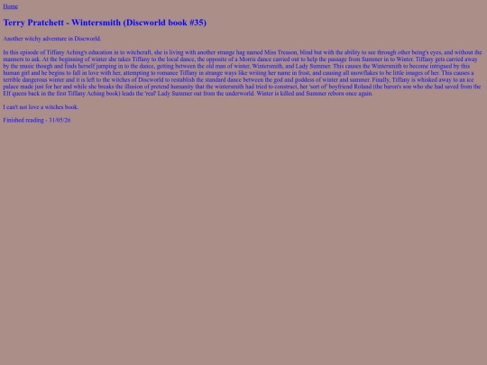 BooksRead/Wintersmith screenshot