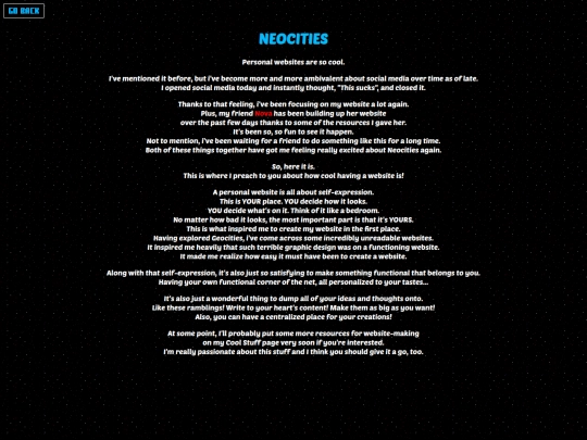ramblings/neocities screenshot