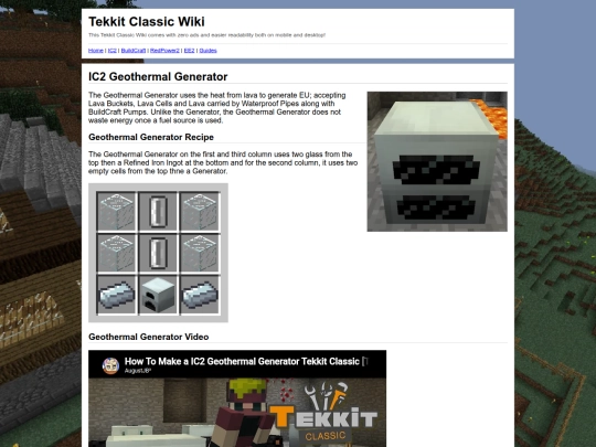 wiki/tekkitclassic/3.1.2/ic2_geothermal_generator screenshot