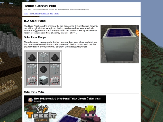 wiki/tekkitclassic/3.1.2/ic2_solar_panel screenshot