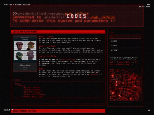 Codes screenshot