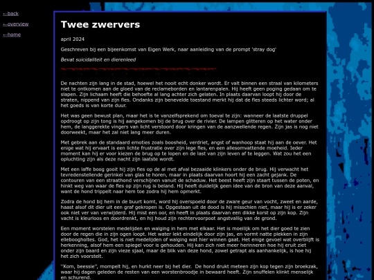 Zwervers short story screenshot