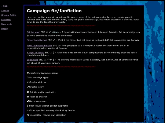 fanfiction page screenshot