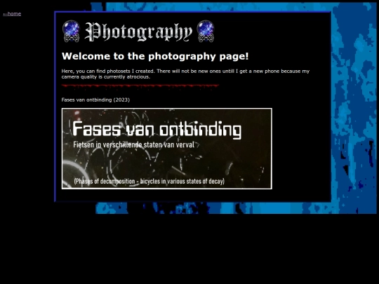 photography page screenshot