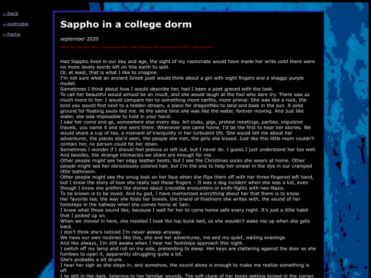 short story sappho screenshot