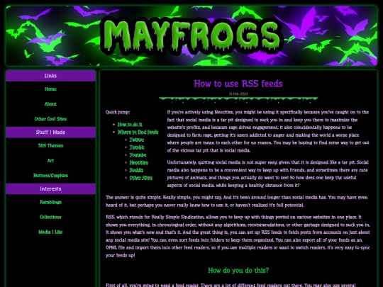 ramblings/rssfeeds screenshot