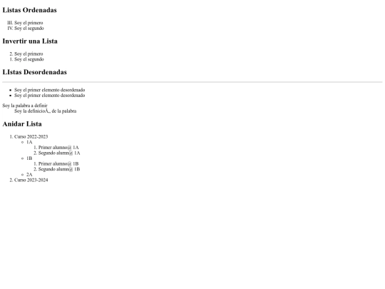 Ejemplo Listas screenshot
