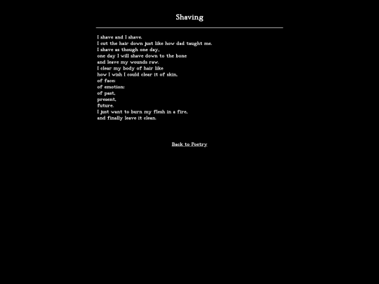 poetry/shaving screenshot