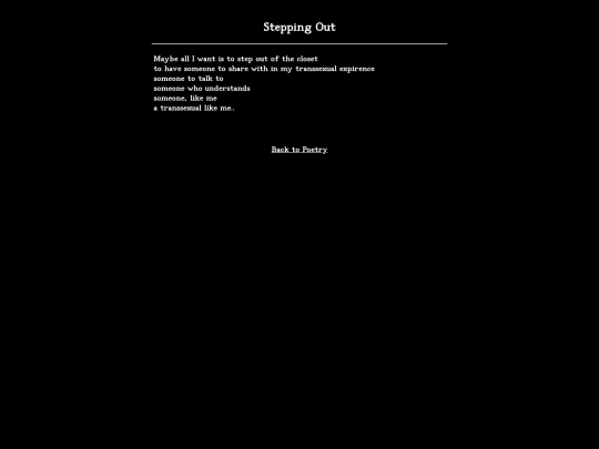 poetry/steppingout screenshot