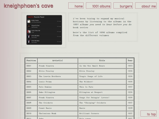 1001albumslist screenshot