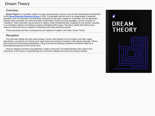 conspiracyWiki/DreamTheory screenshot