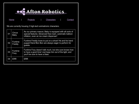 conspiracyWiki/linkto/aftonrobotics.org/characters screenshot