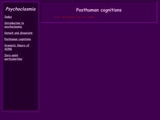 conspiracyWiki/linkto/psychoclasmia.blog/posthuman screenshot