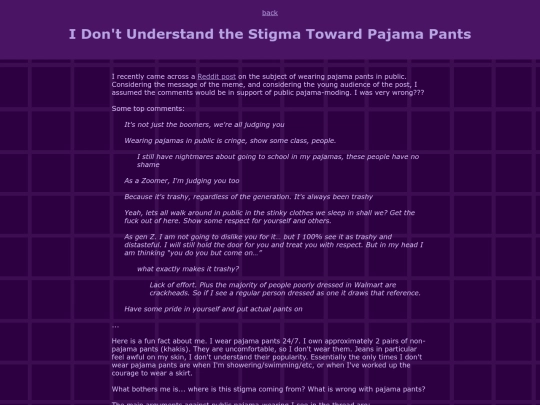 textPosts/pajamas screenshot