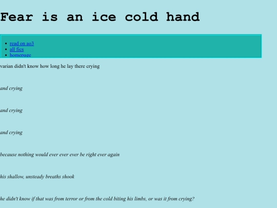 fanfic /Fear_is_an_ice_cold_hand screenshot