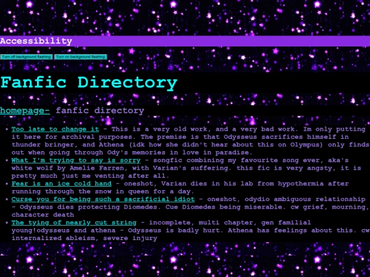 fanfic /fanfic_directory screenshot