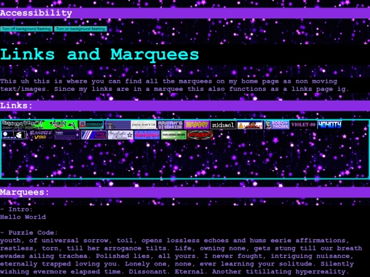 linksandmarqueepage screenshot