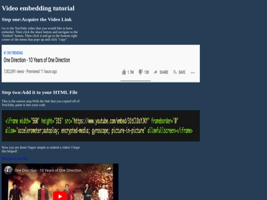VideoEmbeddingTutorial screenshot