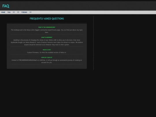 theunderground/faq screenshot