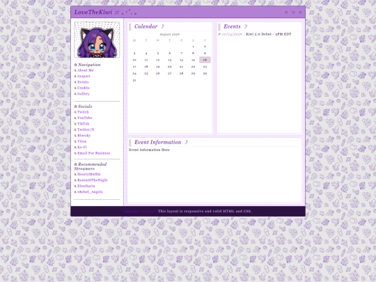 events screenshot