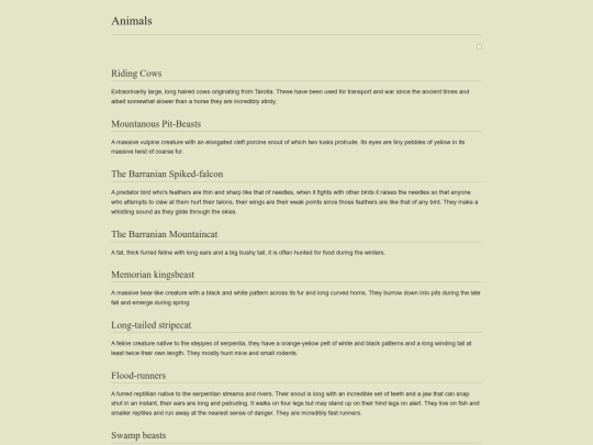 Worldbuilding/animals screenshot