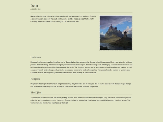 Worldbuilding/dolor screenshot