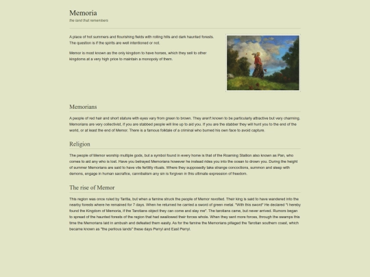 Worldbuilding/memor screenshot