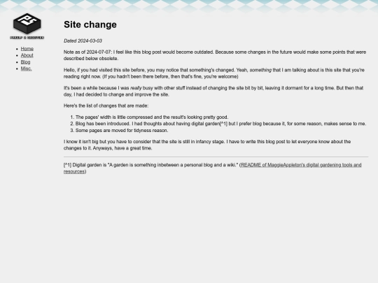 blog/site-change screenshot