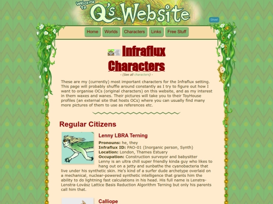 infraflux/characters screenshot