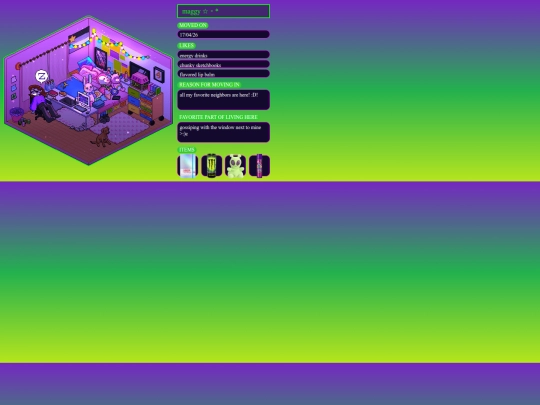 iframes/apartment-webring/maggyoutthere-apartment-webring screenshot