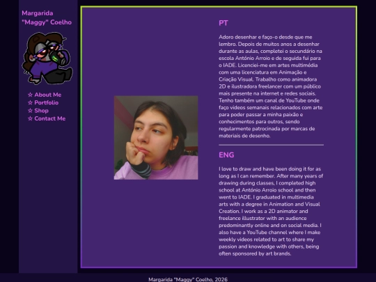 portfolio/about-me screenshot