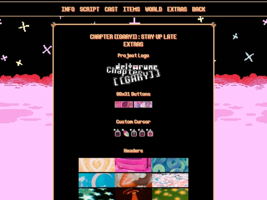 projects/chapter-gary/stay-up-late/extras screenshot