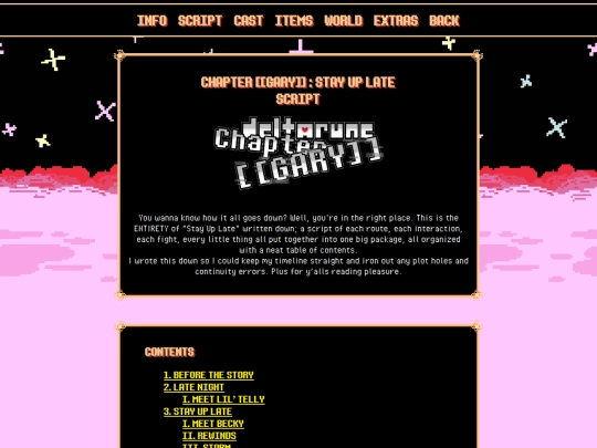 projects/chapter-gary/stay-up-late/script screenshot
