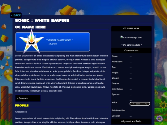 projects/white-empire/sonic-oc-bio screenshot