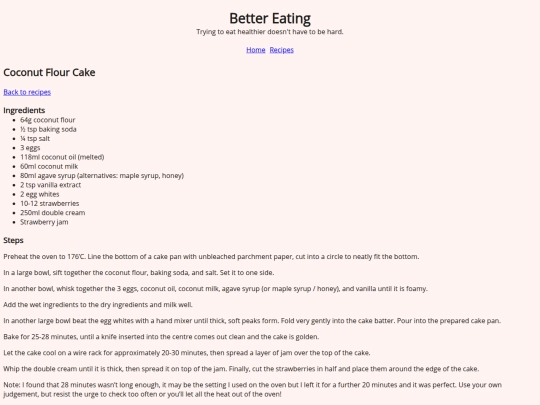 recipes/coconut-flour-cake screenshot
