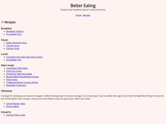 recipes screenshot