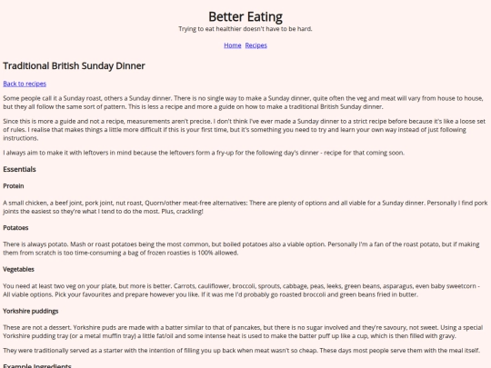 recipes/sunday-dinner screenshot