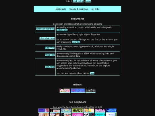 links screenshot