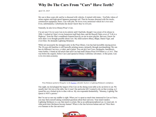blog/cars screenshot
