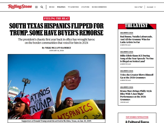 Newsletter/Hispanic Voters Swung for Trump. South Texans Have Buyer's Remorse (2_1_2026 11：45：00 PM) screenshot