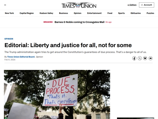 Newsletter/Newsletter3/Editorial： Liberty and justice for all, not for some (2_9_2026 4：00：38 PM) screenshot