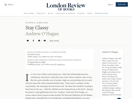 Newsletter/Newsletter6/Andrew O’Hagan · Stay Classy： Mummy’s Favourite (3_12_2026 1：01：08 PM) screenshot
