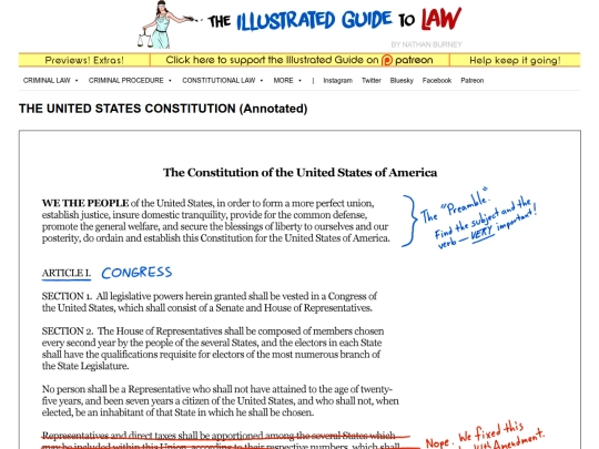 Newsletter/THE UNITED STATES CONSTITUTION (Annotated) screenshot