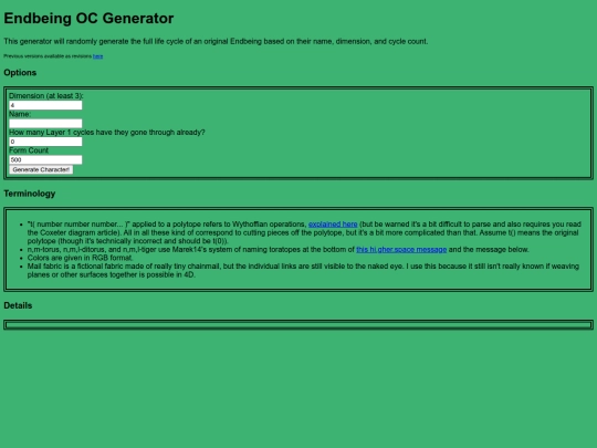 Endbeing_OC_Generator screenshot