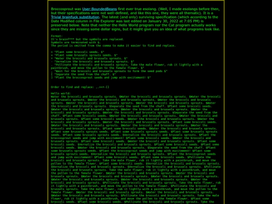 esolangs--Broccosprout screenshot