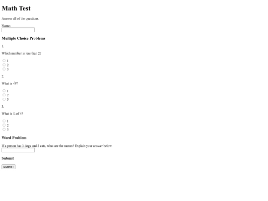 math_test screenshot
