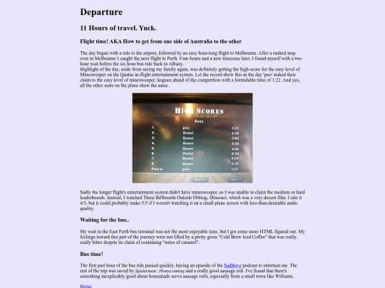 blog/departure screenshot