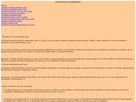 Pagina/BENEFICIOS DE LA BERENJENA screenshot